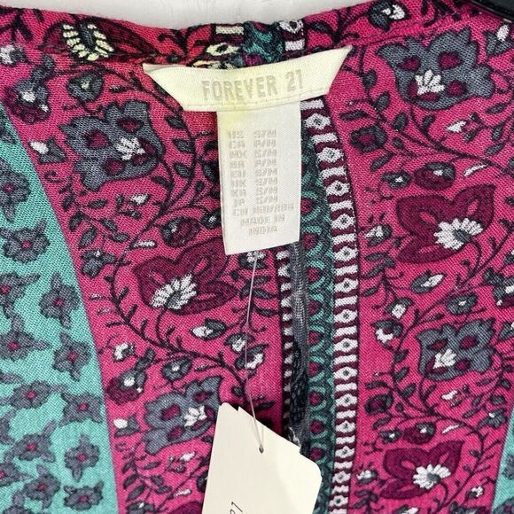 FOREVER 21 Sleeveless Top Womens S/M Open Cardigan NEW Fringe Detail Lightweight - Picture 7 of 9